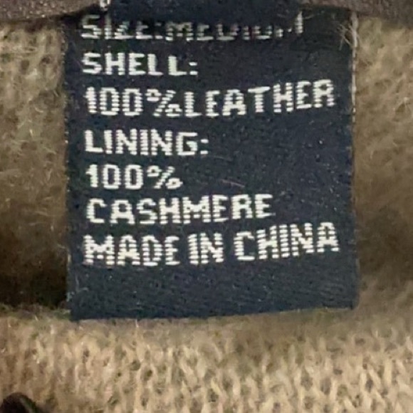 ETIENNE AIGNER Brown Leather Gloves Lined With 100% Cashmere Size Medium - Picture 9 of 9